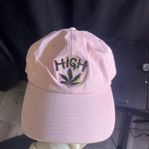 Pink Cap with Embroidered Design